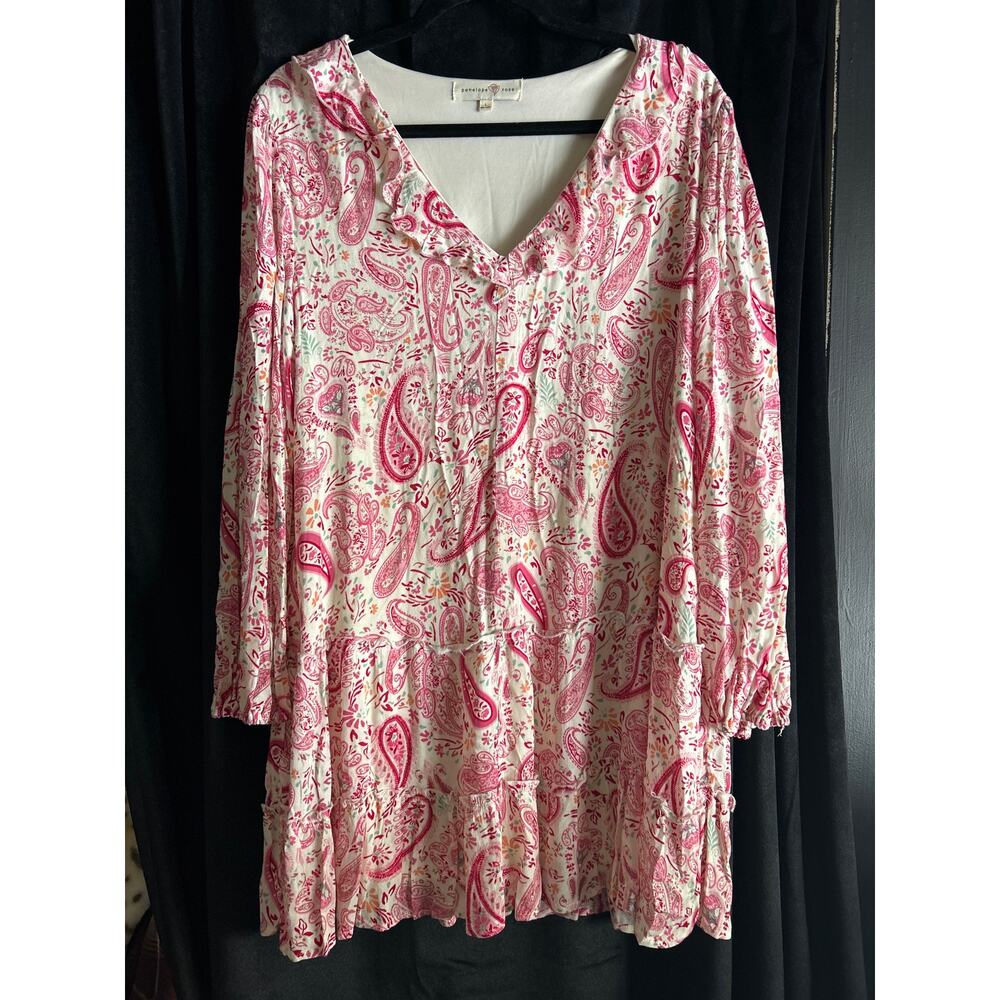 Penelope Rose Dress Large Fairy Romantic Coquette Flowy Pink White